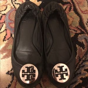 Tory Burch Reva Flats Ballerina with Silver Logo